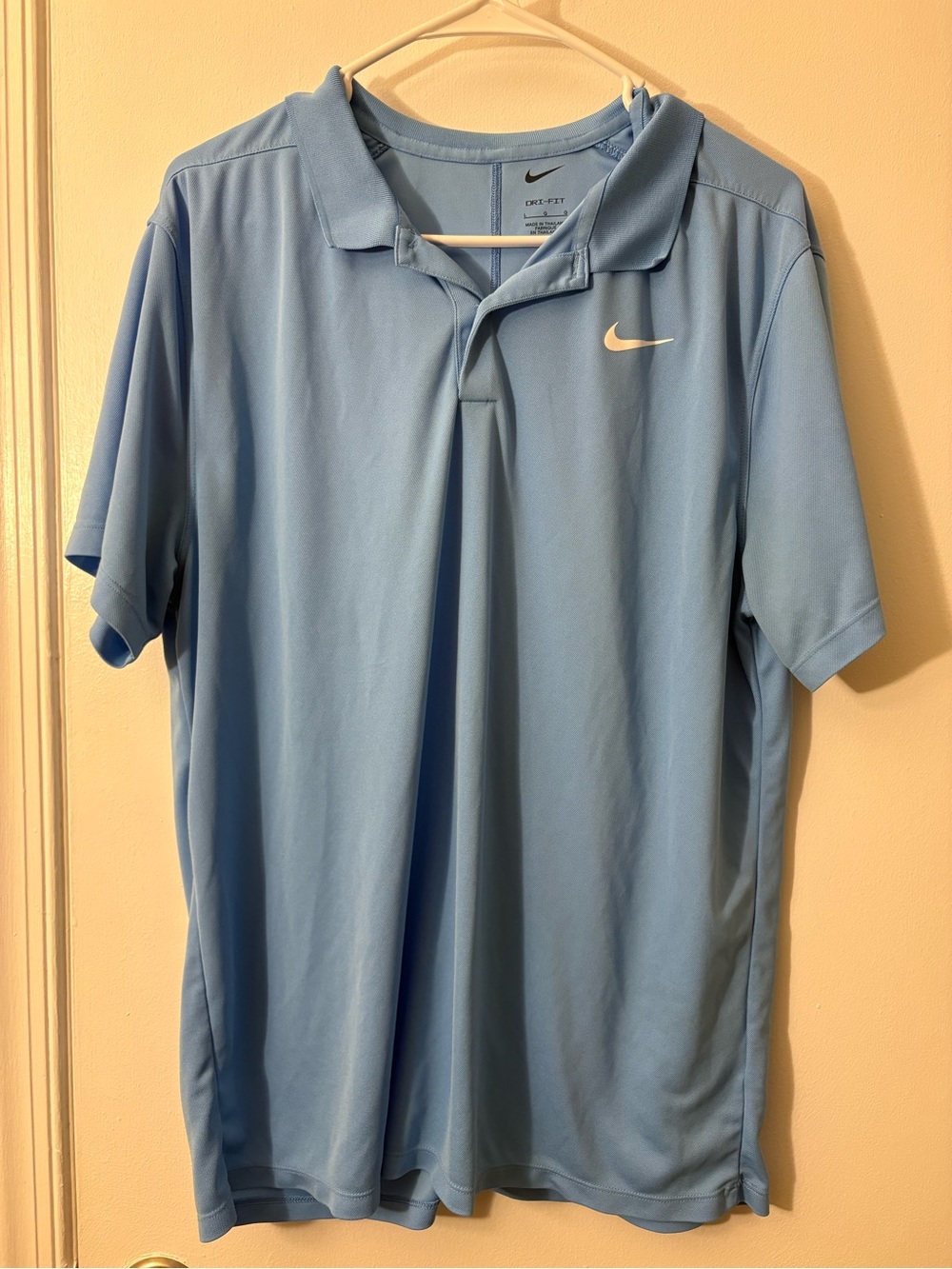 Nike Light Blue Performance Polo with White Swoosh